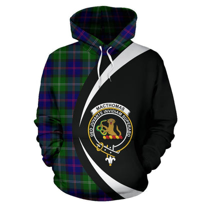 Printivon Macthomas Modern Tartan Crest Hoodie Circle Style