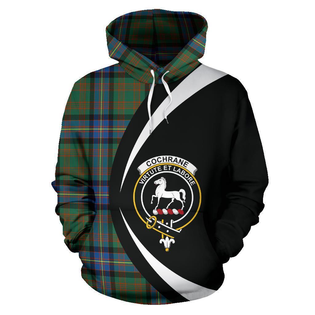 Printivon Cochrane Ancient Tartan Crest Hoodie Circle Style
