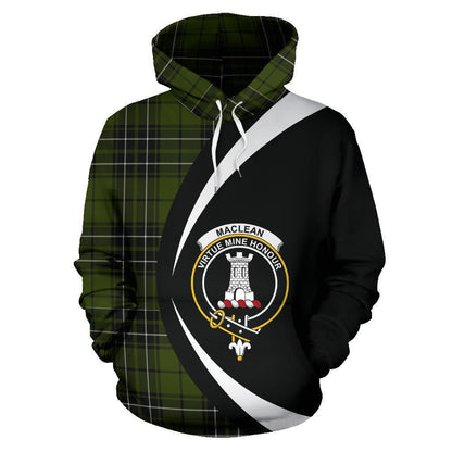 Printivon Maclean Hunting Tartan Crest Hoodie Circle Style
