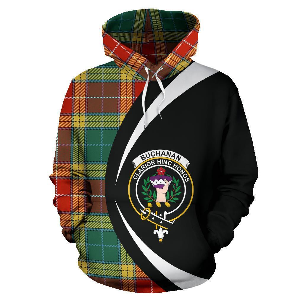 Printivon Buchanan Old Sett Tartan Crest Hoodie Circle Style