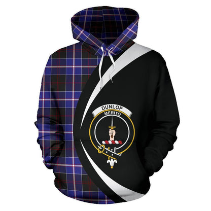 Printivon Dunlop Modern Tartan Crest Hoodie Circle Style