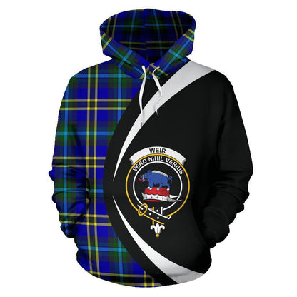 Printivon Weir Modern Tartan Crest Hoodie Circle Style