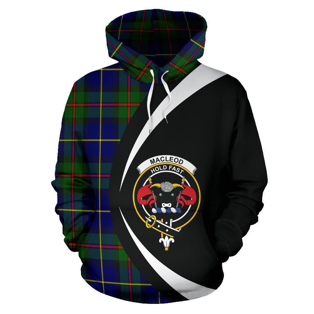 Printivon Macleod Of Harris Modern Tartan Crest Hoodie Circle Style
