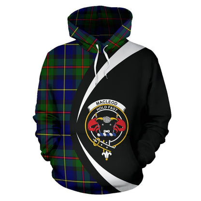 Printivon Macleod Of Harris Modern Tartan Crest Hoodie Circle Style