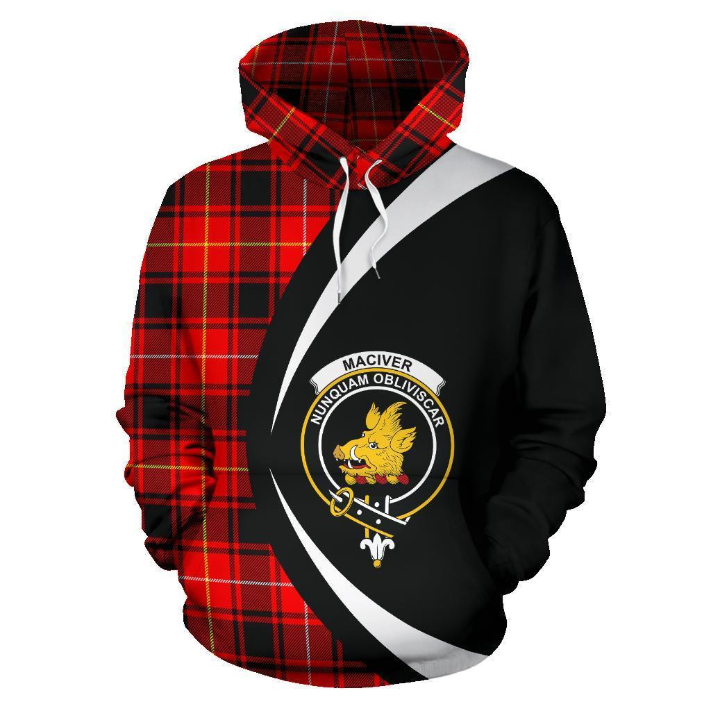 Printivon Maciver Modern Tartan Crest Hoodie Circle Style