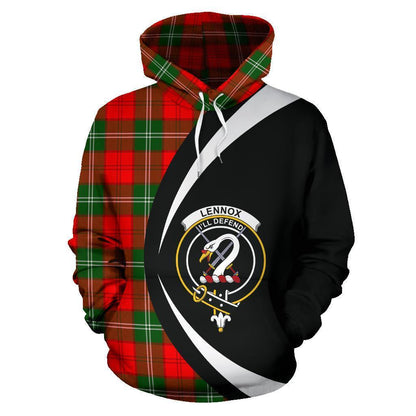 Printivon Lennox Modern Tartan Crest Hoodie Circle Style