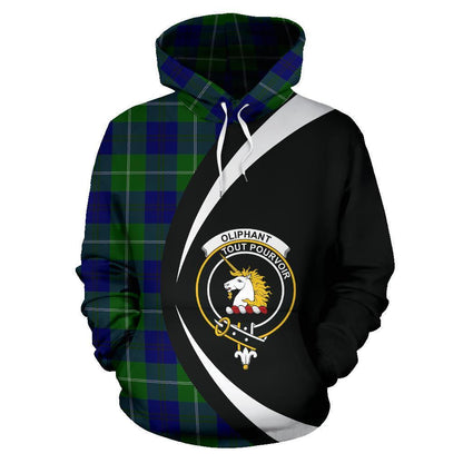Printivon Oliphant Modern Tartan Crest Hoodie Circle Style