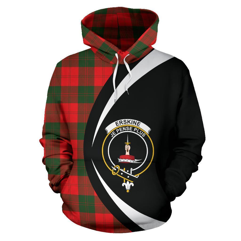 Printivon Erskine Modern Tartan Crest Hoodie Circle Style