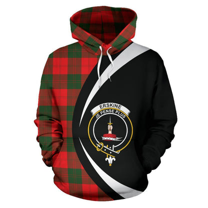 Printivon Erskine Modern Tartan Crest Hoodie Circle Style