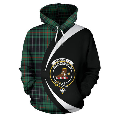 Printivon Macaulay Hunting Ancient Tartan Crest Hoodie Circle Style