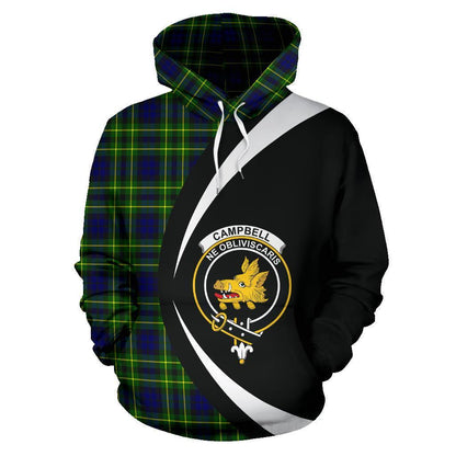 Printivon Campbell Of Breadalbane Modern Tartan Crest Hoodie Circle Style