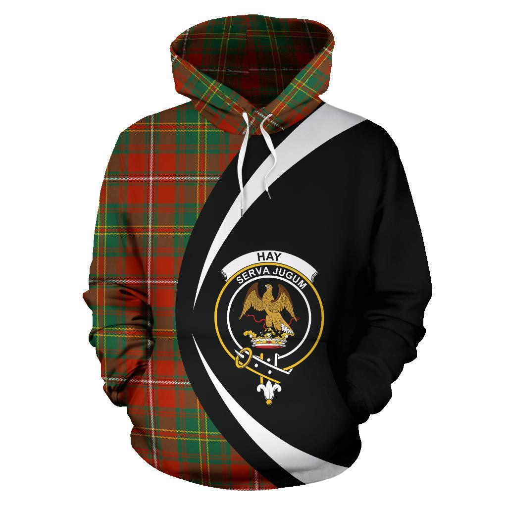 Printivon Hay Ancient Tartan Crest Hoodie Circle Style