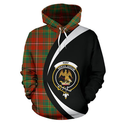 Printivon Hay Ancient Tartan Crest Hoodie Circle Style