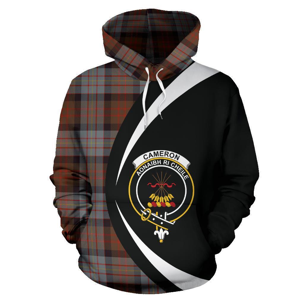 Printivon Cameron Of Erracht Weathered Tartan Crest Hoodie Circle Style