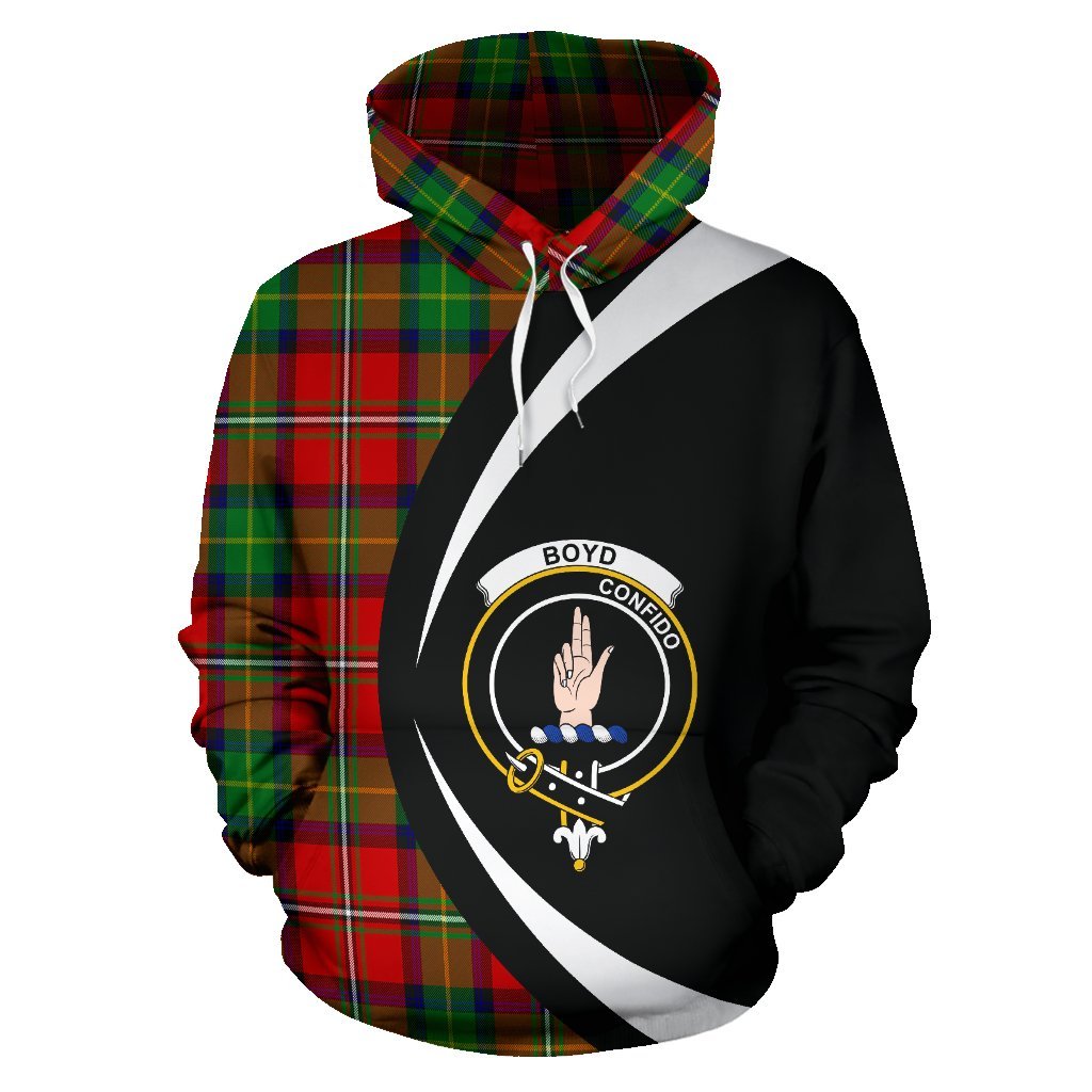 Printivon Boyd Modern Tartan Crest Hoodie Circle Style