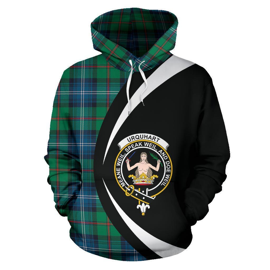 Printivon Urquhart Ancient Tartan Crest Hoodie Circle Style