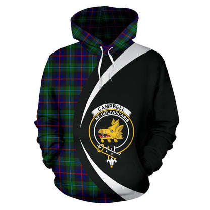 Printivon Campbell Of Cawdor Modern Tartan Crest Hoodie Circle Style