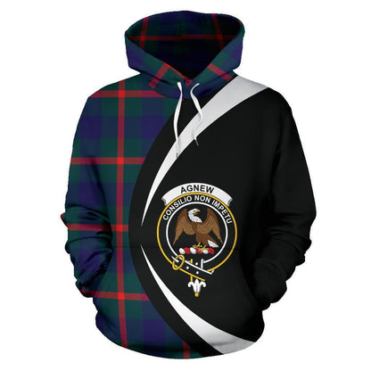 Printivon Agnew Modern Tartan Crest Hoodie Circle Style
