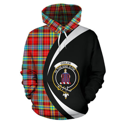 Printivon Ogilvie Tartan Crest Hoodie Circle Style