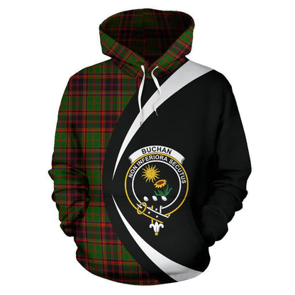 Printivon Buchan Modern Tartan Crest Hoodie Circle Style