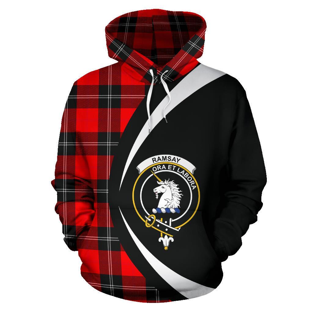 Printivon Ramsay Modern Tartan Crest Hoodie Circle Style