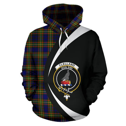 Printivon Clelland Modern Tartan Crest Hoodie Circle Style