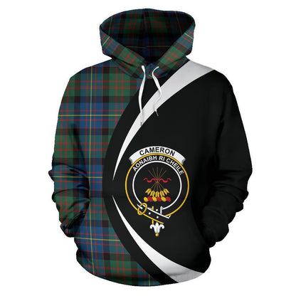 Printivon Cameron Of Erracht Ancient Tartan Crest Hoodie Circle Style