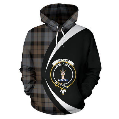 Printivon Mackay Weathered Tartan Crest Hoodie Circle Style