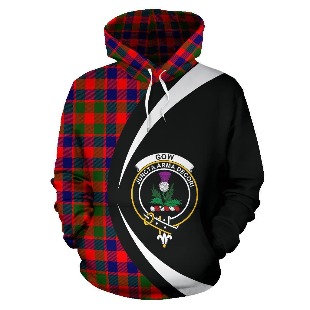 Printivon Gow Modern Tartan Crest Hoodie Circle Style