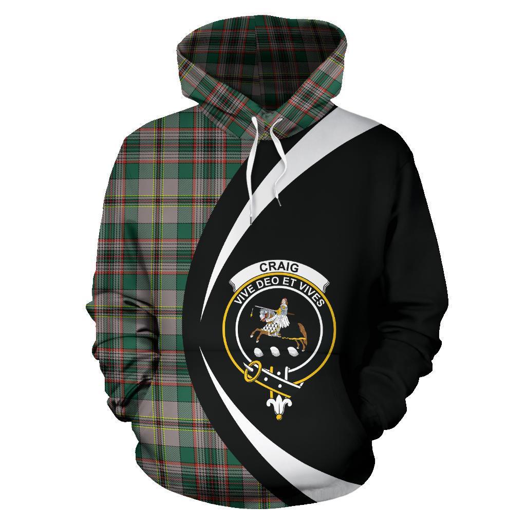 Printivon Craig Ancient Tartan Crest Hoodie Circle Style