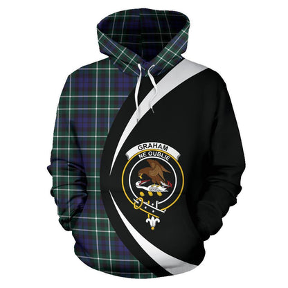 Printivon Graham Of Montrose Modern Tartan Crest Hoodie Circle Style