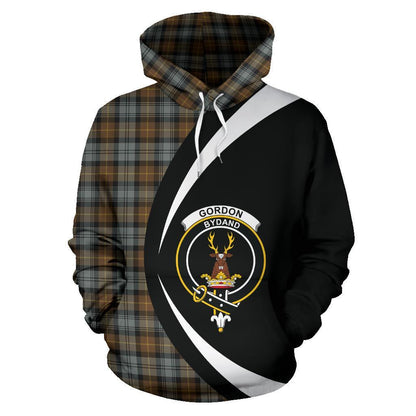 Printivon Gordon Weathered Tartan Crest Hoodie Circle Style