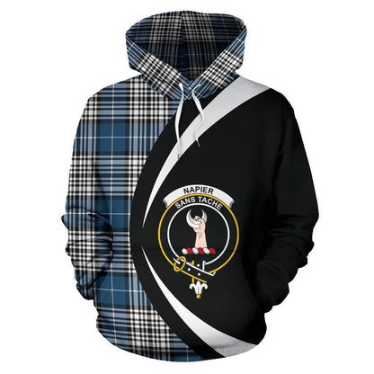 Printivon Napier Modern Tartan Crest Hoodie Circle Style