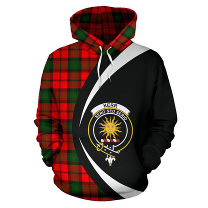 Printivon Kerr Modern Tartan Crest Hoodie Circle Style
