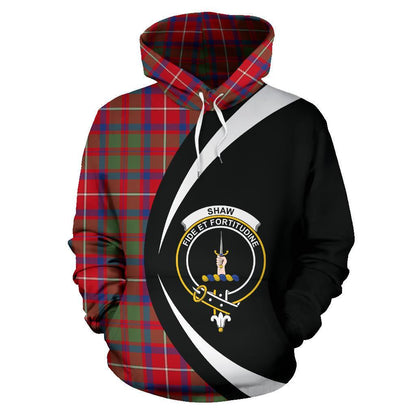Printivon Shaw Red Modern Tartan Crest Hoodie Circle Style