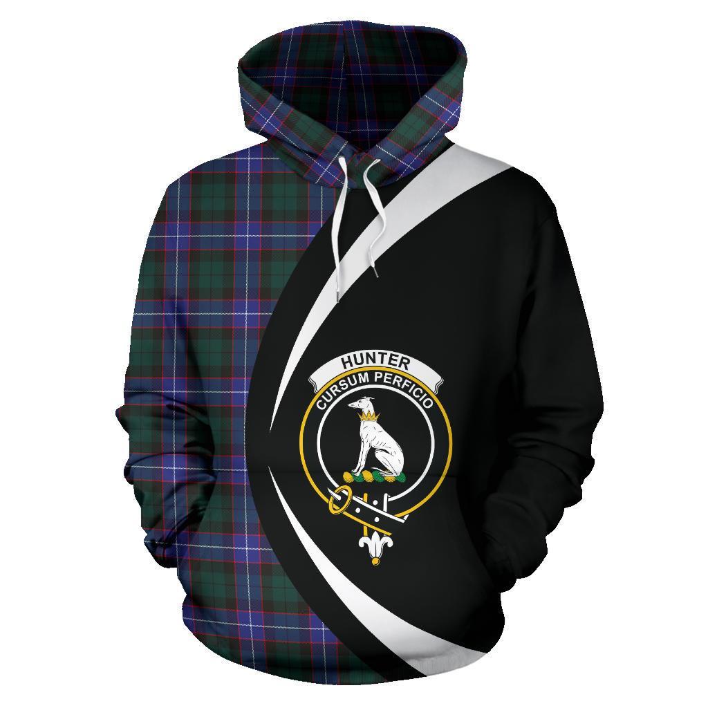 Printivon Hunter Modern Tartan Crest Hoodie Circle Style