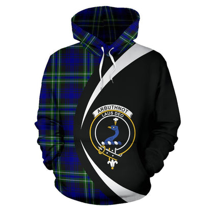 Printivon Arbuthnot Modern Tartan Crest Hoodie Circle Style