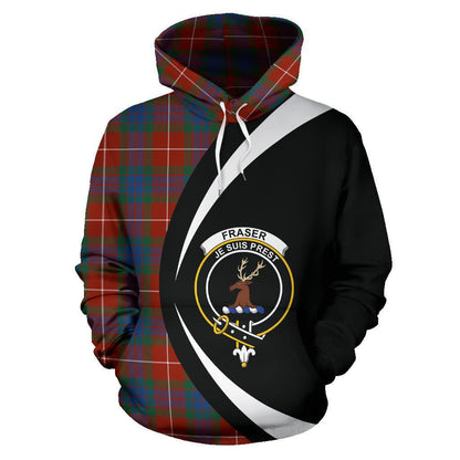 Printivon Fraser Ancient Tartan Crest Hoodie Circle Style