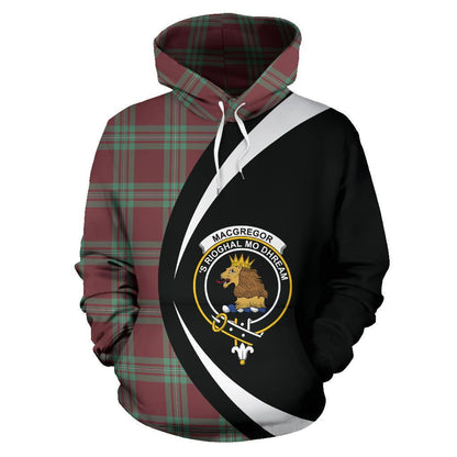 Printivon Macgregor Hunting Ancient Tartan Crest Hoodie Circle Style