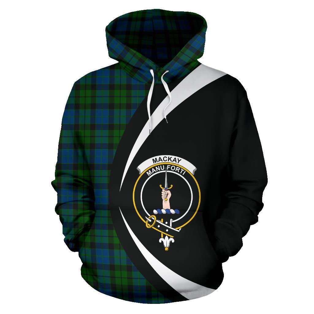 Printivon Mackay Modern Tartan Crest Hoodie Circle Style