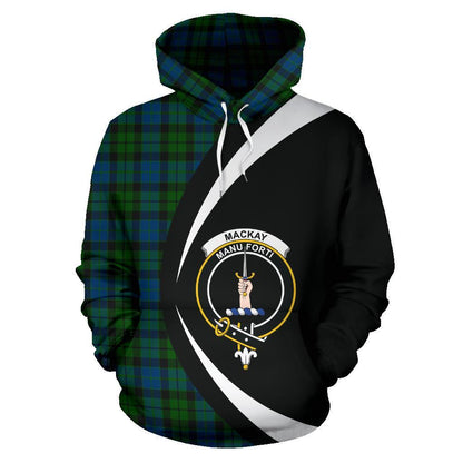 Printivon Mackay Modern Tartan Crest Hoodie Circle Style