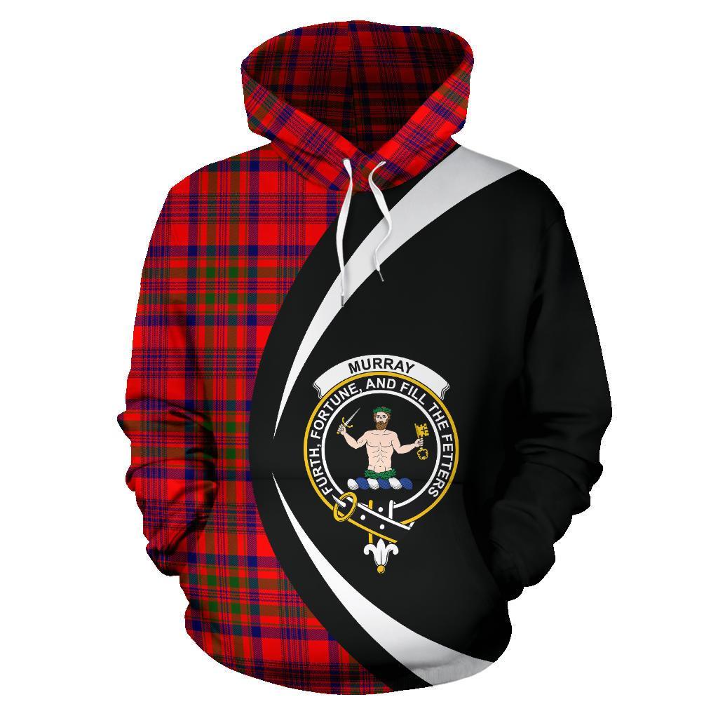 Printivon Murray Of Tulloch Modern Tartan Crest Hoodie Circle Style