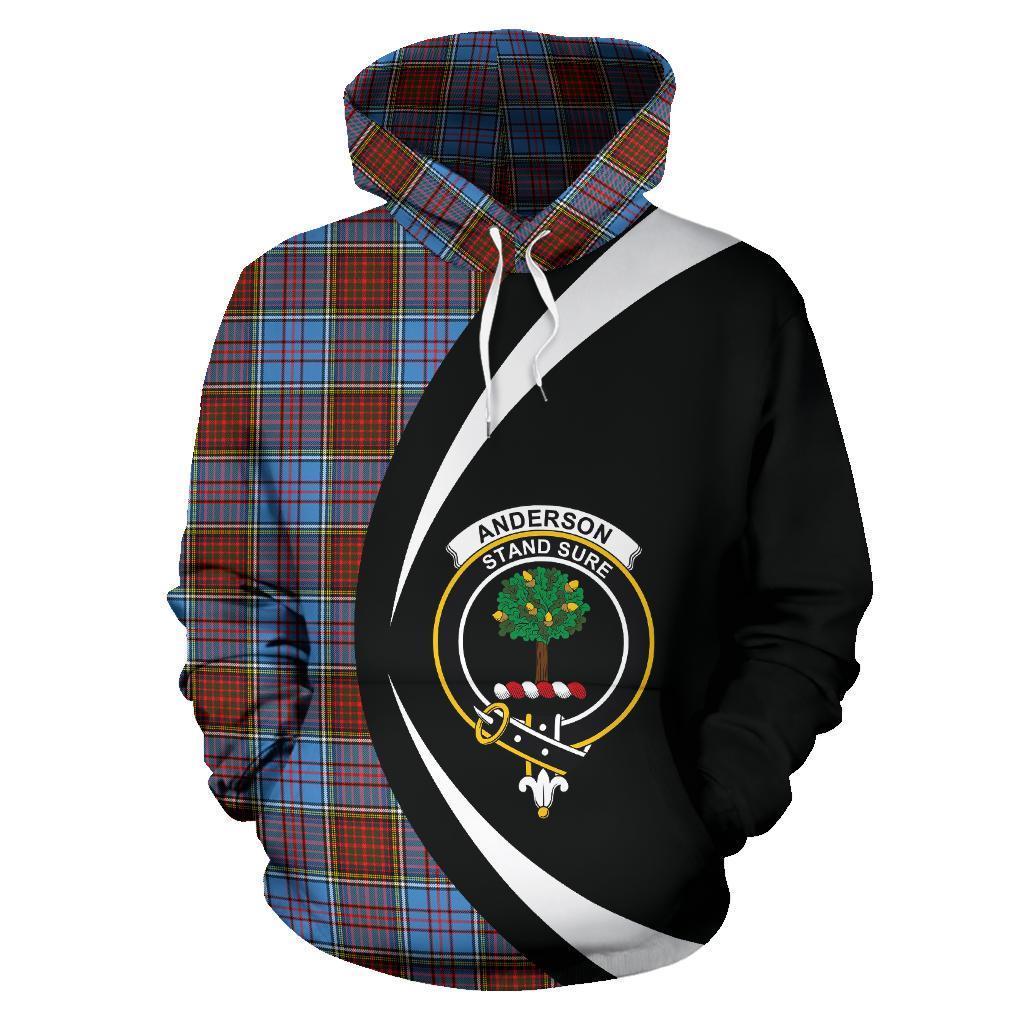 Printivon Anderson Modern Tartan Crest Hoodie Circle Style