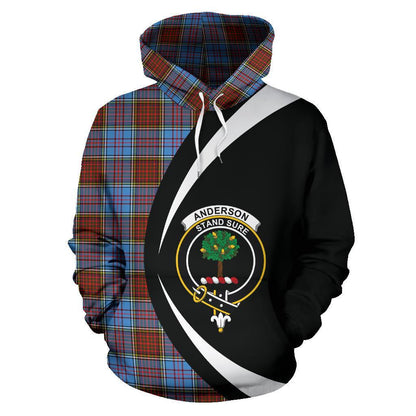 Printivon Anderson Modern Tartan Crest Hoodie Circle Style