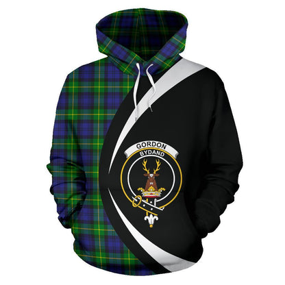 Printivon Gordon Modern Tartan Crest Hoodie Circle Style