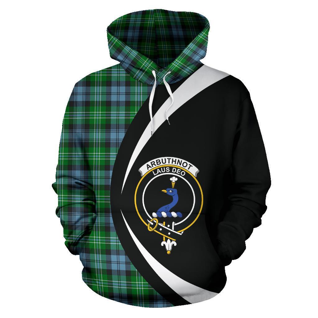 Printivon Arbuthnot Ancient Tartan Crest Hoodie Circle Style