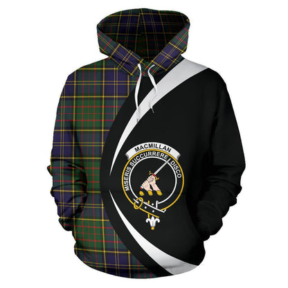 Printivon Macmillan Hunting Modern Tartan Crest Hoodie Circle Style