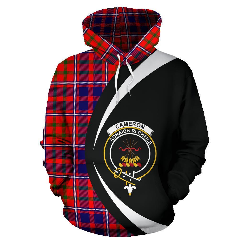 Printivon Cameron Of Lochiel Modern Tartan Crest Hoodie Circle Style
