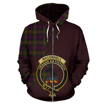 Printivon Macdonnell Of Glengarry Modern Clan Crest Tartan Hoodie Zip Royal