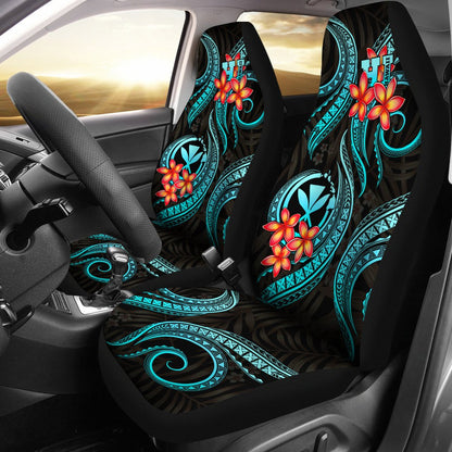 Polynesian Hawaii Car Seat Covers Turquoise Plumeria